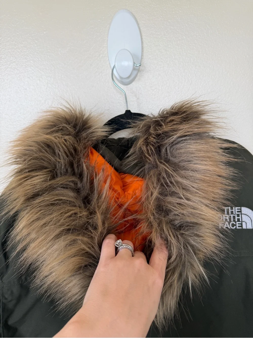 THE NORTH FACE Olive Green Mens McMurdo Down Parka Mens XXL Puffer Jacket Fur